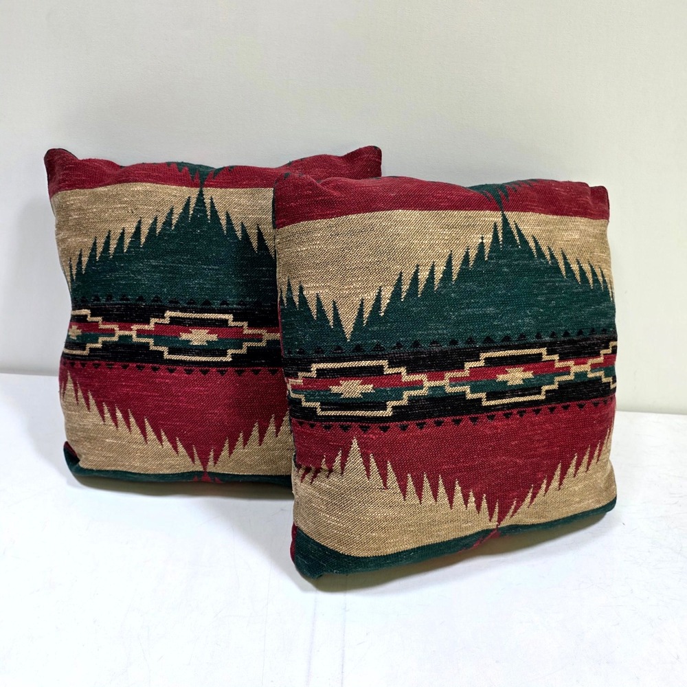 Throw Pillows 17x17 Multicolor Southwestern Tribal Boho Aztec Farm Woven Set 2